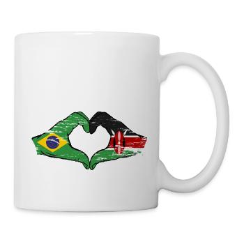 Brasilien Kenia Flagge Hände Herzform used - Tasse - Weiß - Rechts