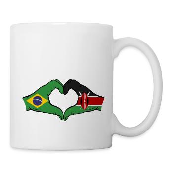 Brésil Kenya Drapeau Mains Coeur Forme - Mug blanc - blanc - Droite