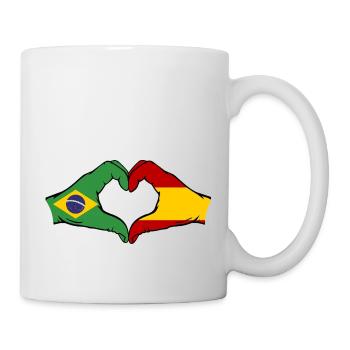 Brazil Spain Hands Heart Shape - Mug - white - Right