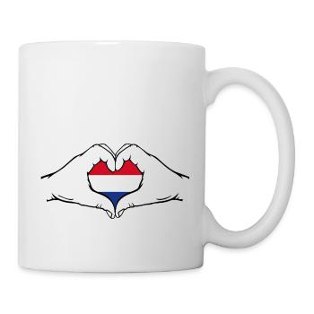 Holland Flagge Herz - Tasse - Weiß - Rechts
