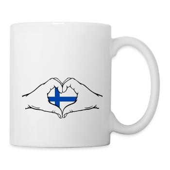 Finland Flag Hands Heart Shape - Mug - white - Right