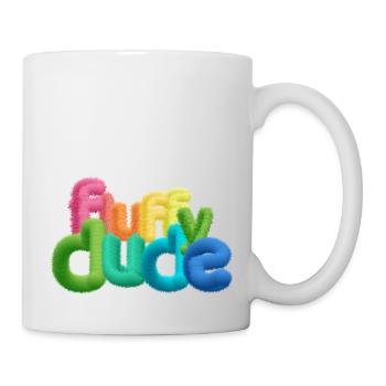 Fluffy Dude – Colorful 3D Typography with Plush C - Mug - white - Right