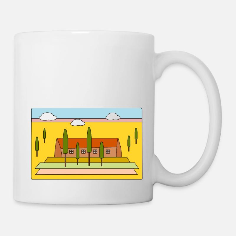 Landschaft mit Zypressen - Tasse - Weiß