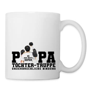 Papa Töchter-Truppe Illustration - Tasse - Weiß - Rechts