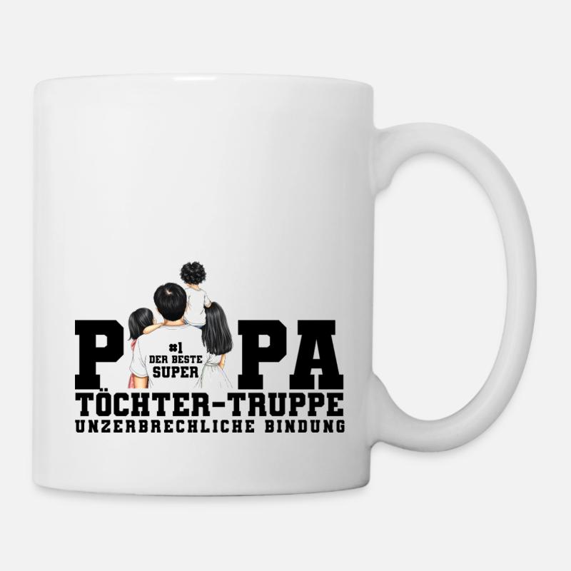 Dad Daughters Troop Illustration - Mug - white