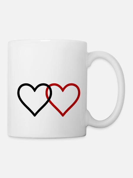 Herzen Paar Liebe - Tasse - Weiß