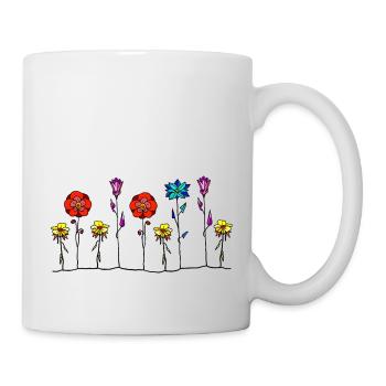 Blumen - Tasse - Weiß - Rechts