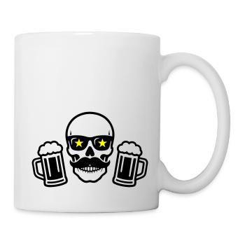 Bier Skelett Party - Tasse - Weiß - Rechts