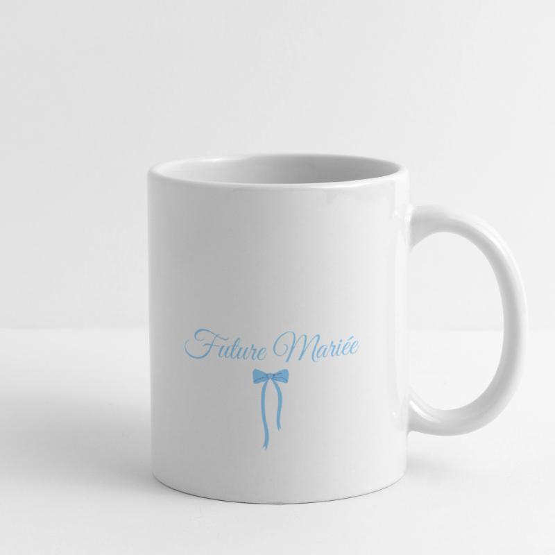 Future mariée noeud bleu Mug blanc