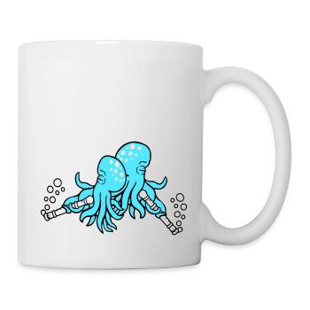 2 Octopus Flute Music Play Bubbles Band Team - Mug - white - Right