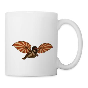 Ulmer Spatz als Schneider von Ulm - Tasse - Weiß - Rechts