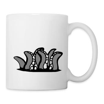 Tentacle Kraken Monster Bottom Hole Alien Horror - Mug - white - Right