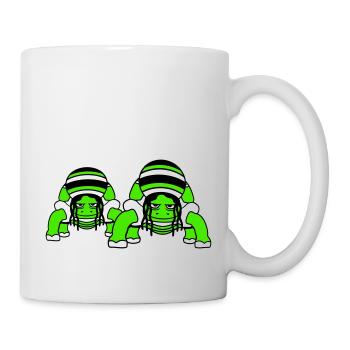 2 Schildkröten Reggae Musik Rasta Team Jamaika Fun - Tasse - Weiß - Rechts