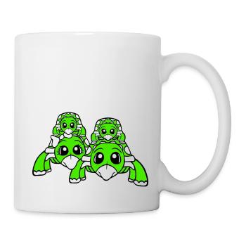 2 Tortues Enfants Famille Maman Papa Maman Papa - Mug blanc - blanc - Droite