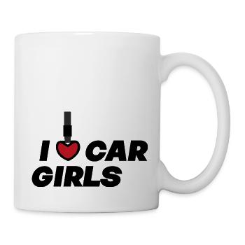 J’aime les filles de voiture / Auto Tuning Designs - Mug blanc - blanc - Droite