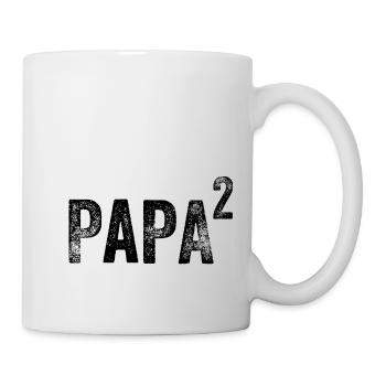 Dad hoch 2 zweifacher Vater Vatertagsgeschenk - Tasse - Weiß - Rechts