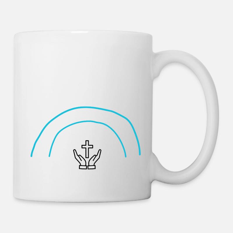 croix catholique irradiante - Mug blanc - blanc