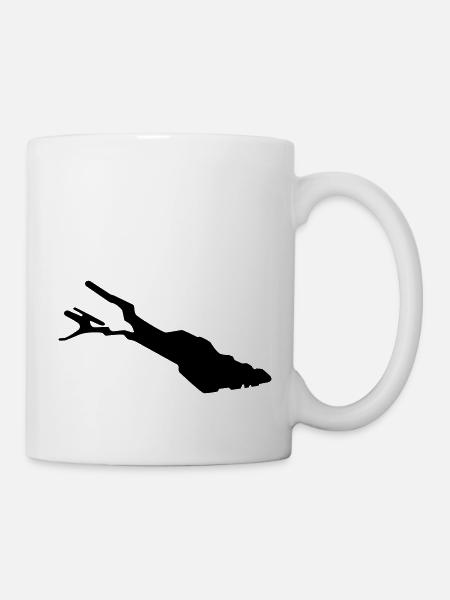 Silhouette de Bodensee – Contour du lac de Constance - Mug blanc - blanc