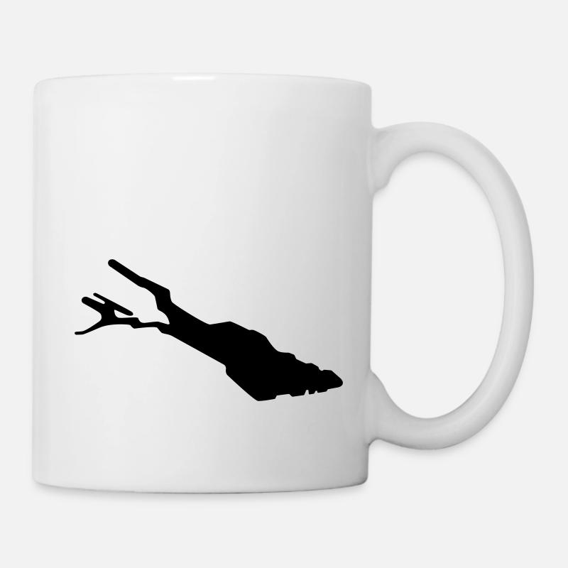 Silhouette de Bodensee – Contour du lac de Constance - Mug blanc - blanc