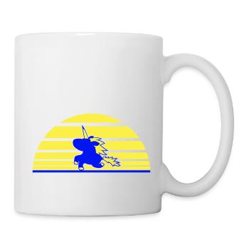 Unicorn Jumps Sun Stripe Cute Cool Silhouette - Mug - white - Right
