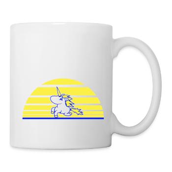 Unicorn Jumping Sun Stripe Rides Sweet Gallop - Mug - white - Right