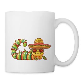 Wurm Lustig Sombrero - Tasse - Weiß - Rechts