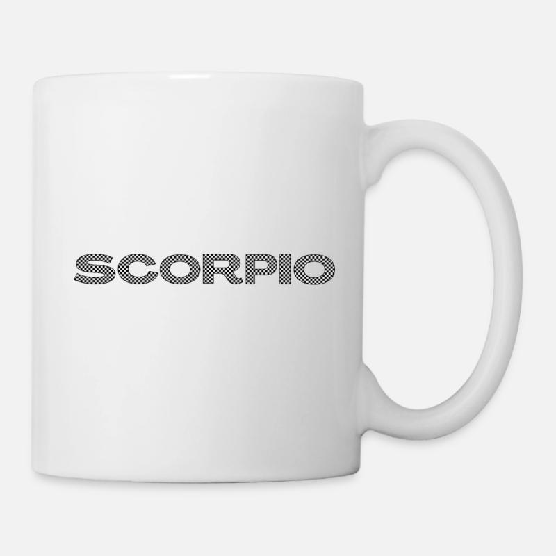SCORPIO – Checkerboard Zodiac Statement - Tasse - Weiß