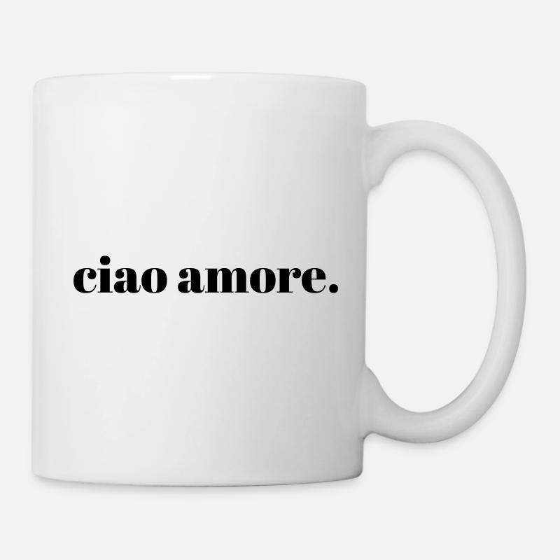 Ciao Amore Citation Italienne Typographie Art - Mug blanc - blanc