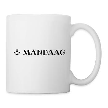 Monday Low German weekday with anchor - Mug - white - Right