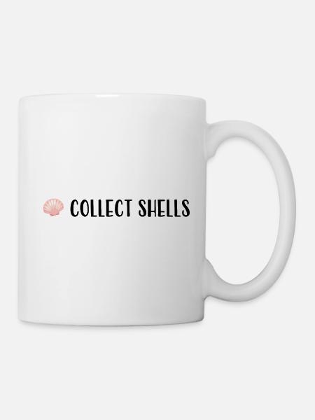 collect shells - Muschel statement shirt - Tasse - Weiß