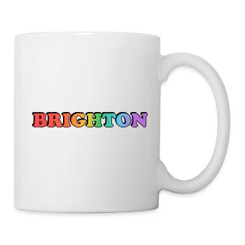 Brighton schwuler LGBTQ Rainbow Pride - Tasse - Weiß - Rechts
