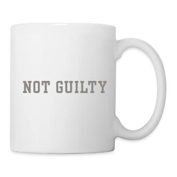 Non coupable Déclaration drôle minimaliste Humour juridique - Mug blanc - blanc - Droite