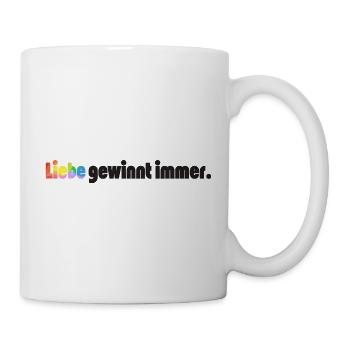 Liebe gewinnt immer Frieden Statement Vielfalt - Tasse - Weiß - Rechts
