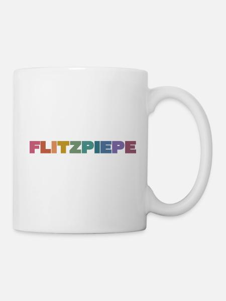 Flitzpiepe Farbblock - Tasse - Weiß