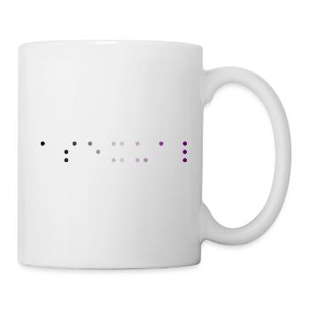 asexuelles Brailleschrift - Tasse - Weiß - Rechts