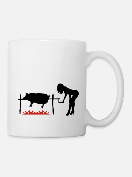 Grillschwein - Tasse - Weiß