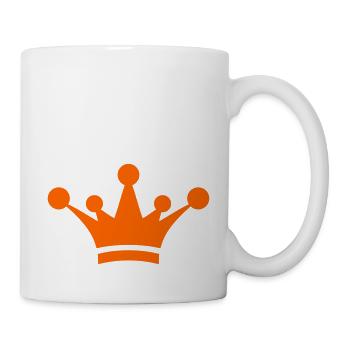 Orange Krone König Königin Prinz Prinzessin Logo - Tasse - Weiß - Rechts