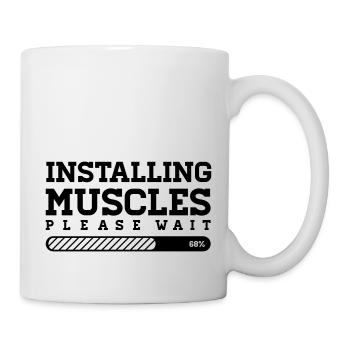 INSTALLING MUSCLES - PLEASE WAIT - Tasse - Weiß - Rechts