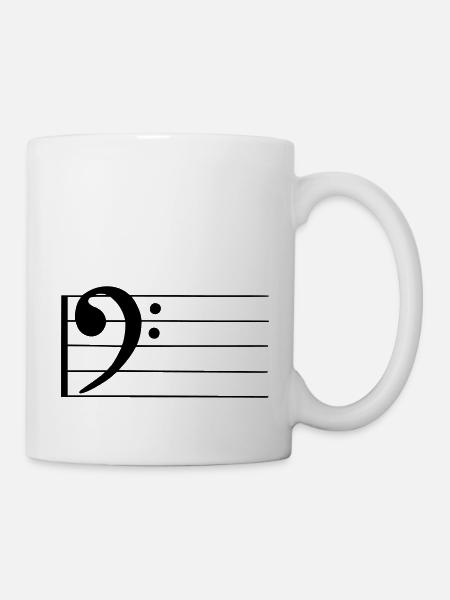 bass - Notenschlüssel - Tasse - Weiß