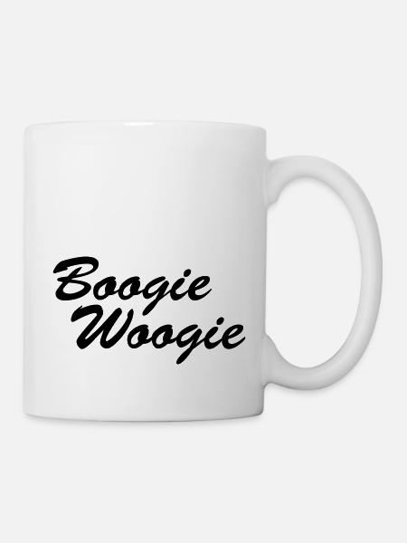 Boogie Woogie Schriftzug - Tasse - Weiß