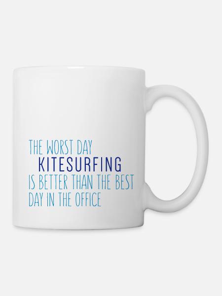 Kitesurfing vs. Office - Tasse - Weiß
