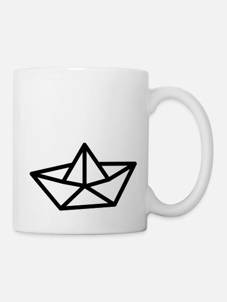Papierboot - Tasse - Weiß