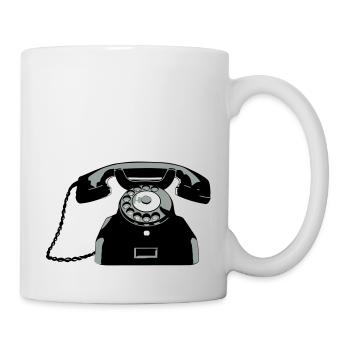 Oldschool Telefon - Tasse - Weiß - Rechts