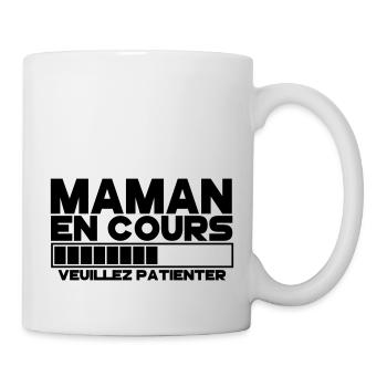 maman(veuillez patienter) - Mug blanc - blanc - Droite