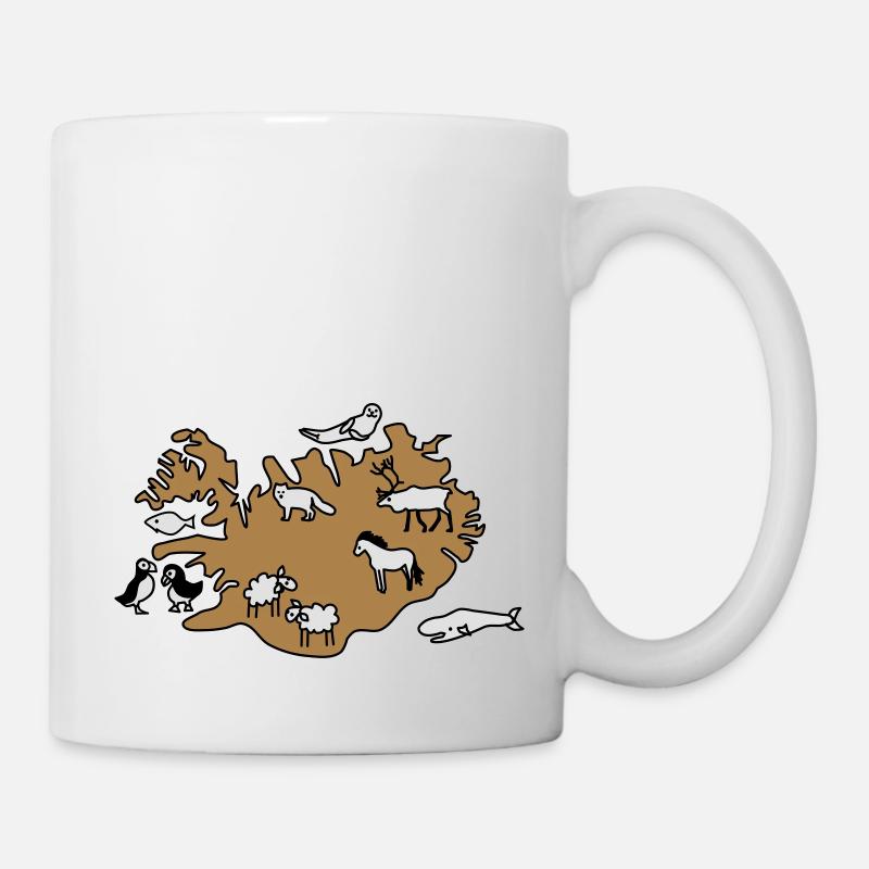 island Karte Tiere - Tasse - Weiß
