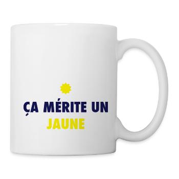 Ca mérite un jaune - Mug blanc - blanc - Droite