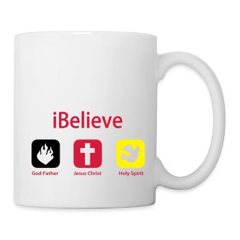 iBelieve - Jesus Shirt (UK) - Tasse - Weiß - Rechts