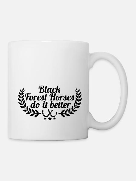 Black Forest Horses - Schwarzwälder - Tasse - Weiß