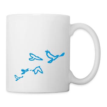 5 Voegel (1 color) - Tasse - Weiß - Rechts
