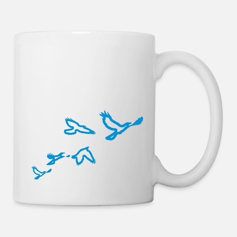 5 Voegel (1 color) - Tasse - Weiß